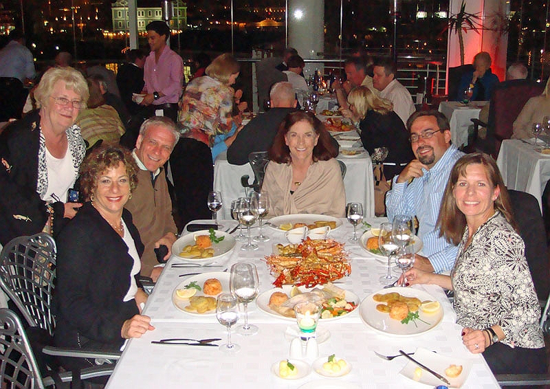 baia1.jpg - The gang enjoying a seafood feast at Baia restaurant