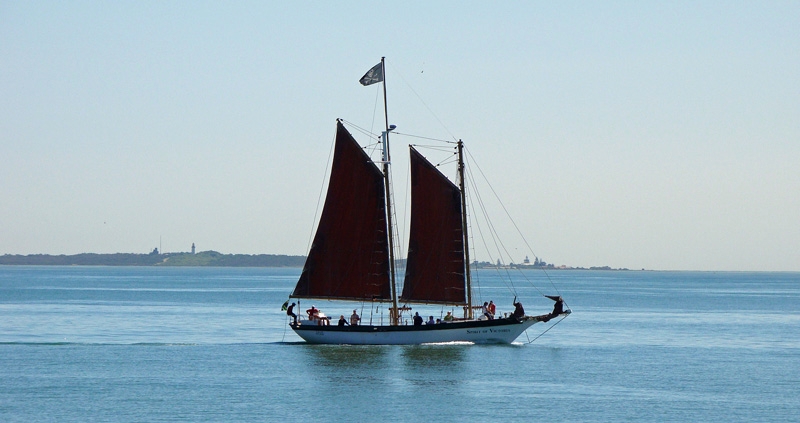 pirate.jpg - A "pirate" ship sails around the Capetown harbor