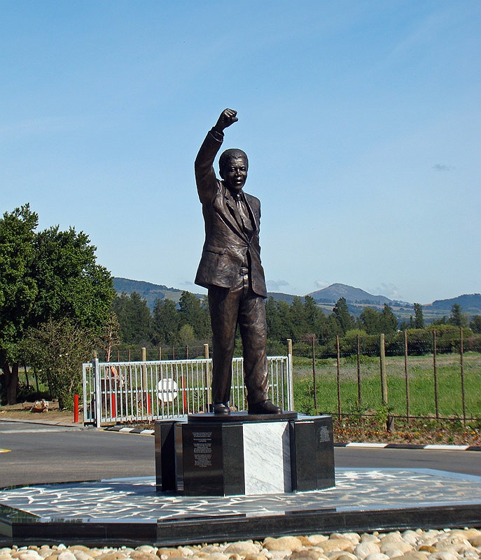 mandela.jpg - A statue of Nelson Mandela outside of the prison where he was held before finally being released